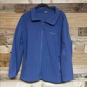 Columbia size 2X Soft Blue Super Soft Fleece Jacket with Pockets